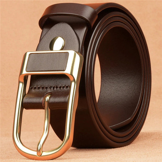 Genuine Leather Gold Belt